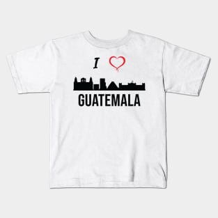 I love Guatemala City Skyline Guatemala Central America Kids T-Shirt